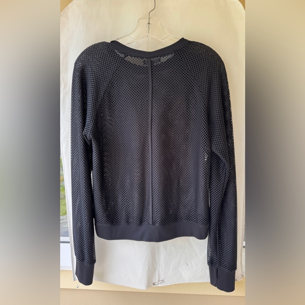 Koral Sofia Mesh Long Sleeve Top Dark Navy Athletic Pullover Size Large Made in - Picture 15 of 15